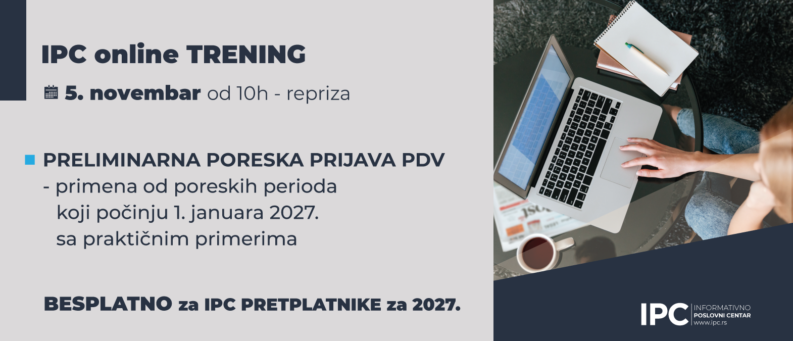 IPC Trening - PRELIMINARNA PORESKA PRIJAVA PDV