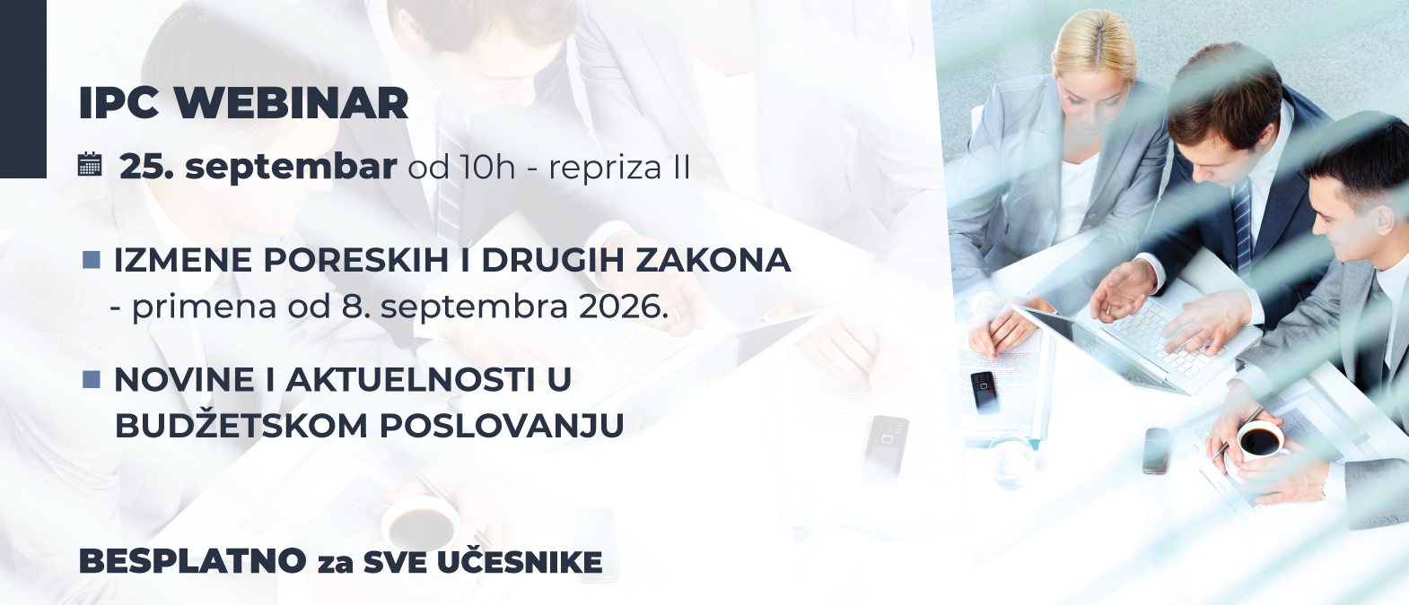 IPC Webinar - IZMENE PORESKIH I DRUGIH ZAKONA koje se primenjuju od 8. septembra 2026.